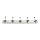 Solid wood and steel coat rack with 5 hooks