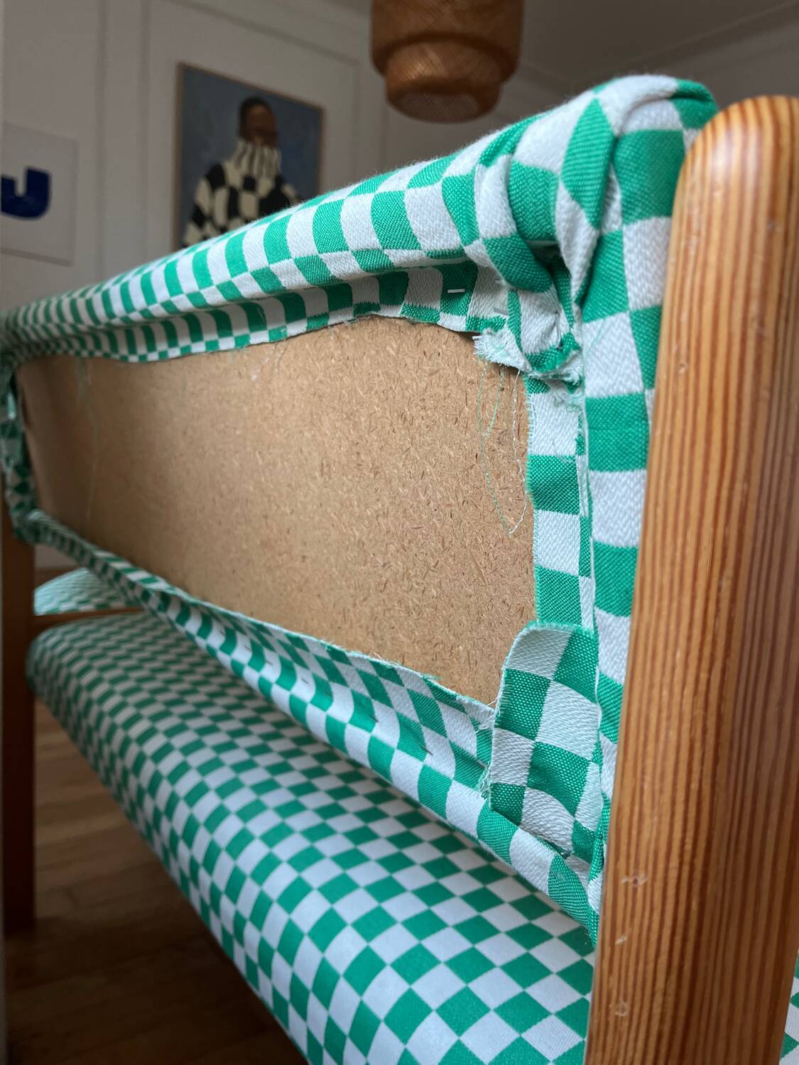 Vintage pine corner bench dining area
