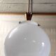 25 cm opaline globe and brass pendant light - 1940s/1950s