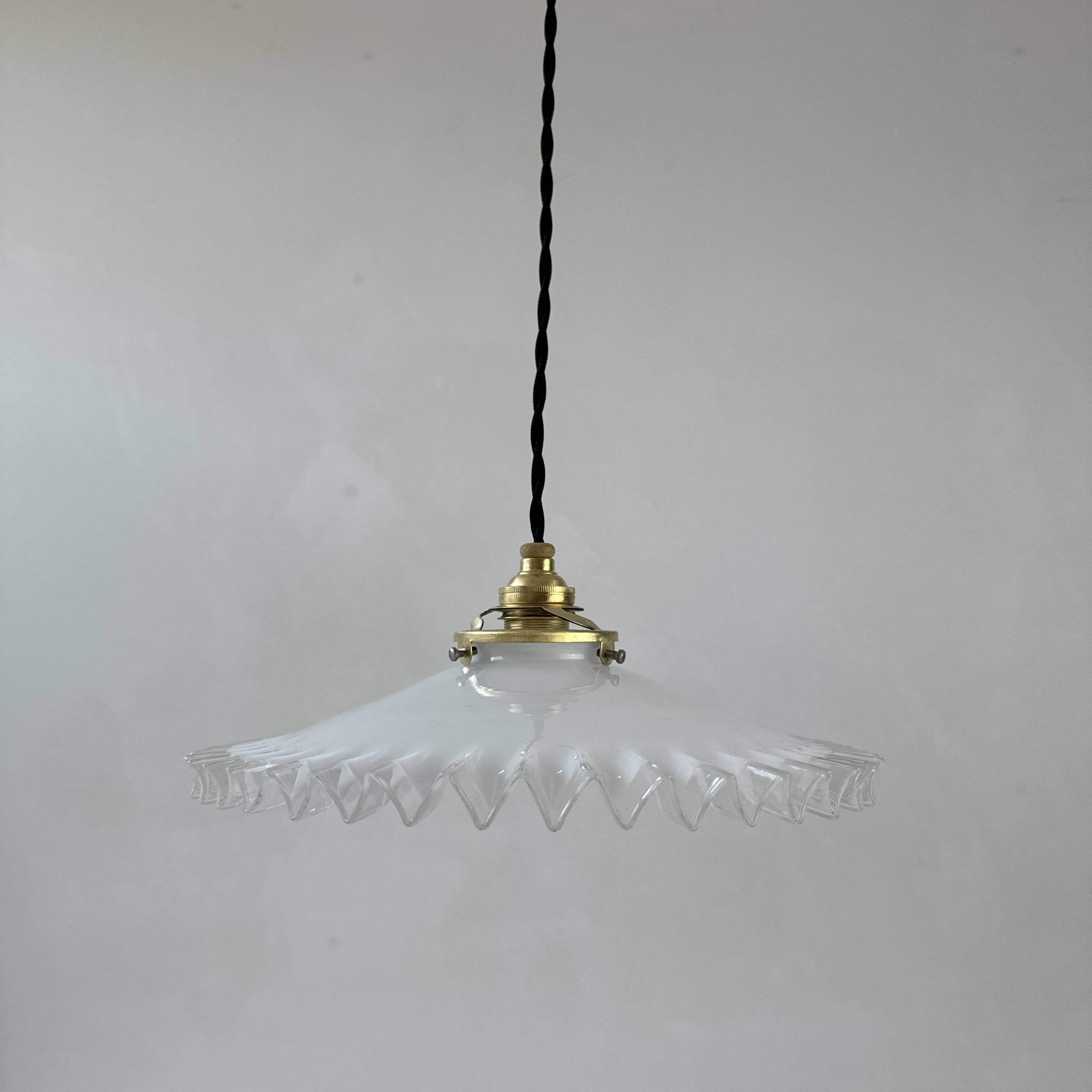 Vintage opaline lace pendant light, 25.5 cm