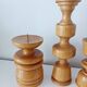 Set of 4 Scandinavian turned wooden candle holders
