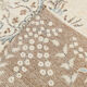 Handmade beige & brown floral  vintage rug