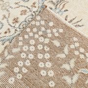 Handmade beige & brown floral  vintage rug