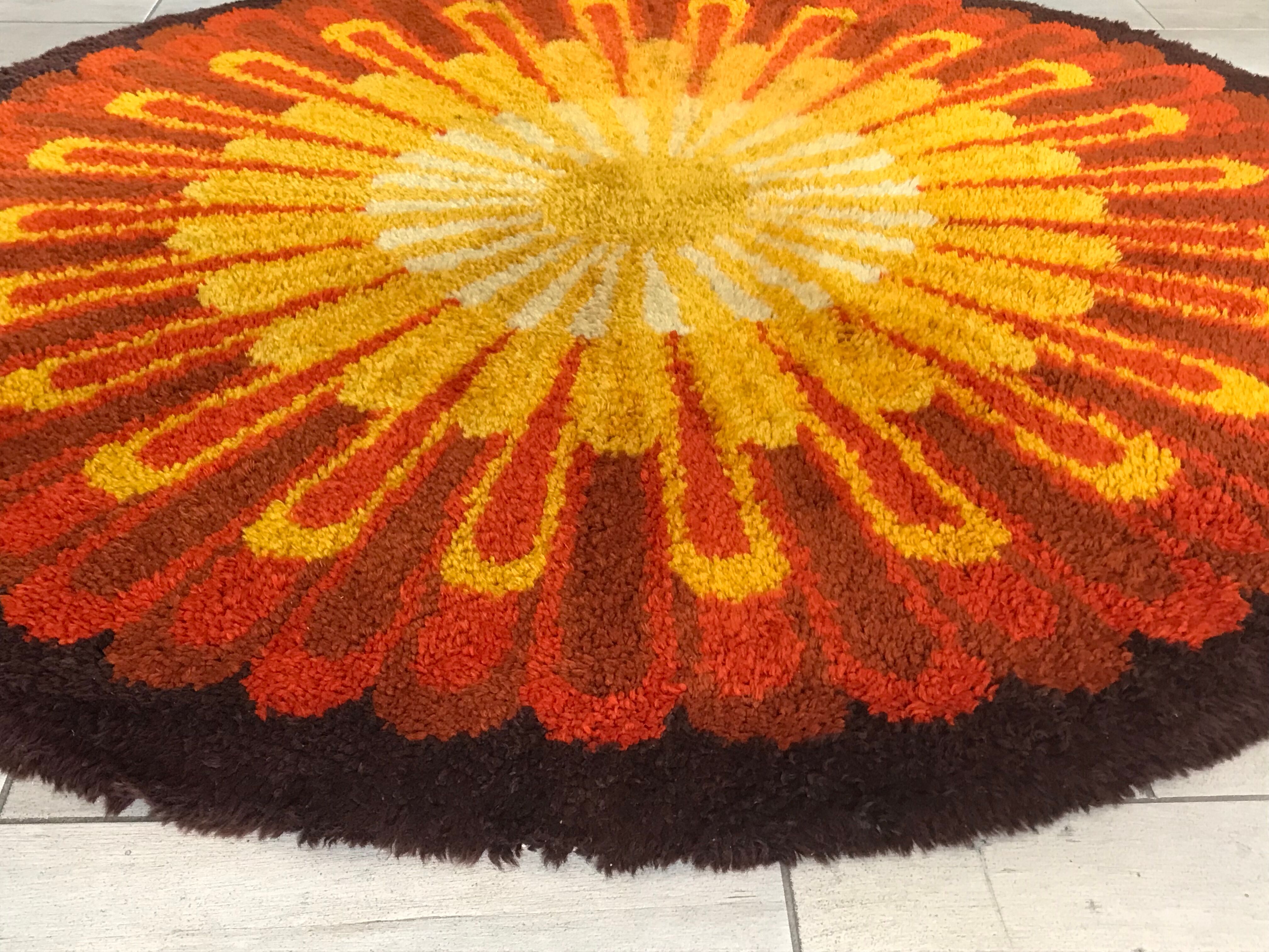 Round carpet desso vintage Annees 70