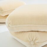 Jacques Charpentier pair of mohair velvet pouffes 1970