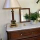 Lampe vintage bois et laiton