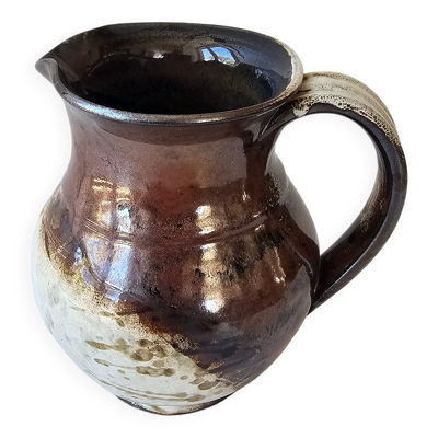 Pichet en céramique vernissée - Signé PN (Poterie Nault)