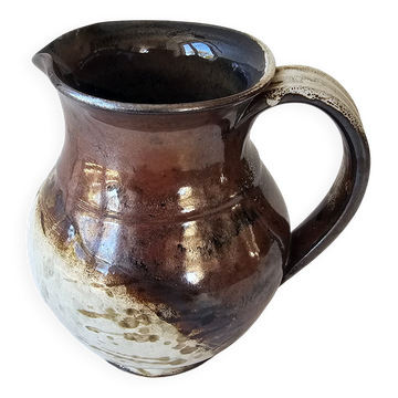 Glazed ceramic pitcher - Signed PN (Poterie Nault)