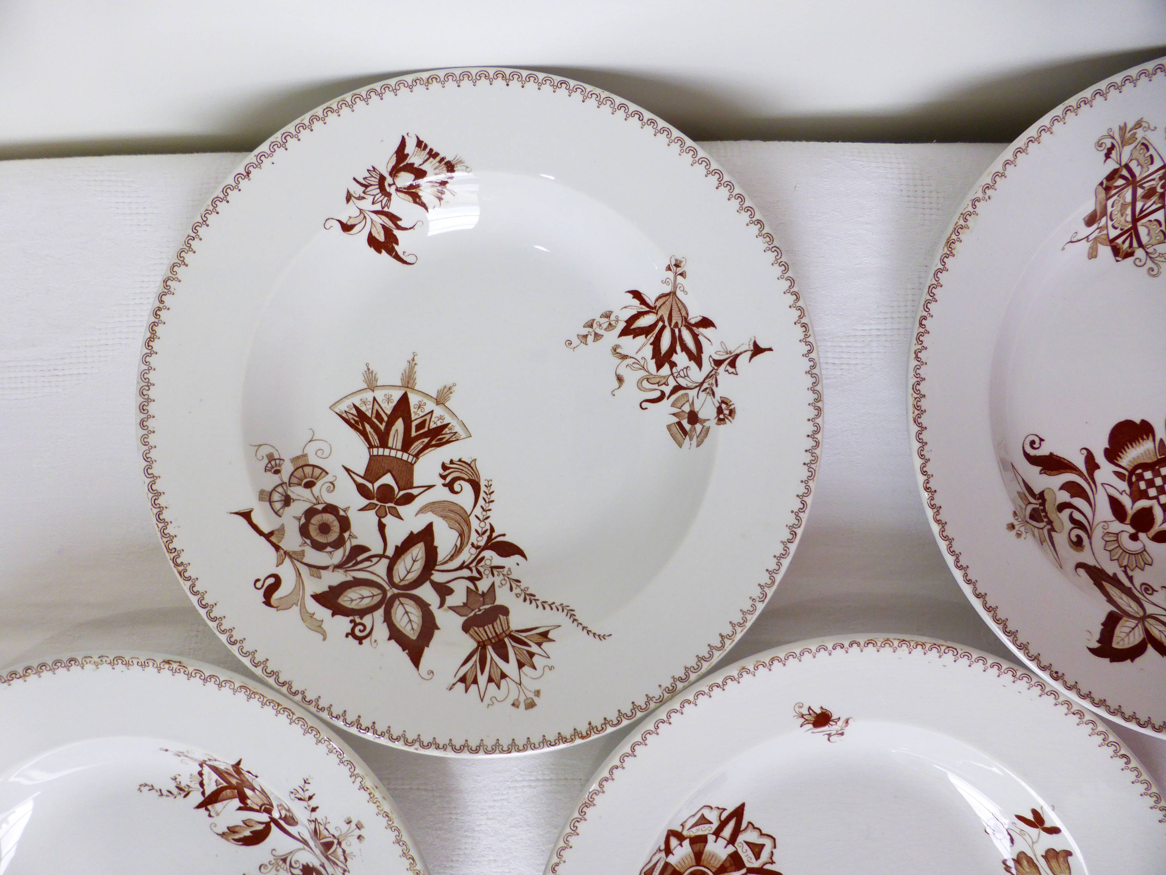 Set of 4 vintage deep plates from Sarreguemines, Danish model 210429.
