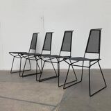 Set of vintage postmodern metal accent chairs by Rolf Rahmlow, 1980s.