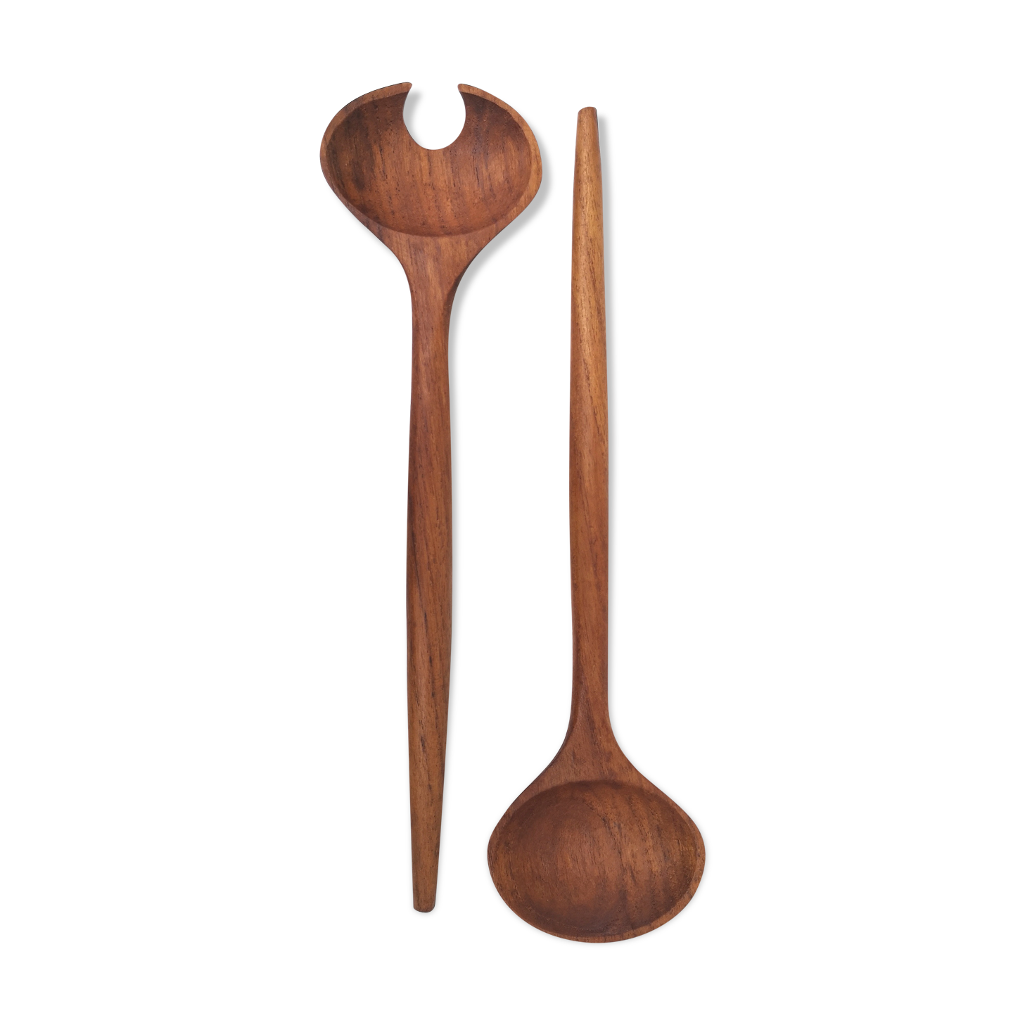 Couverts à salade vintages en bois