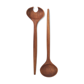 Couverts à salade vintages en bois