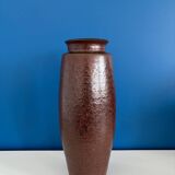 Large textured dark ceramic vase