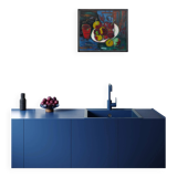 Uldis Rēdelis still life painting "With red vessel" | Latvia | 2005