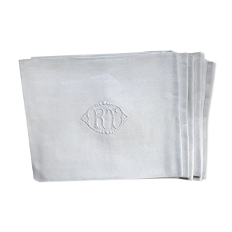 Set of 6 damask napkins monogrammed monogrammed RT