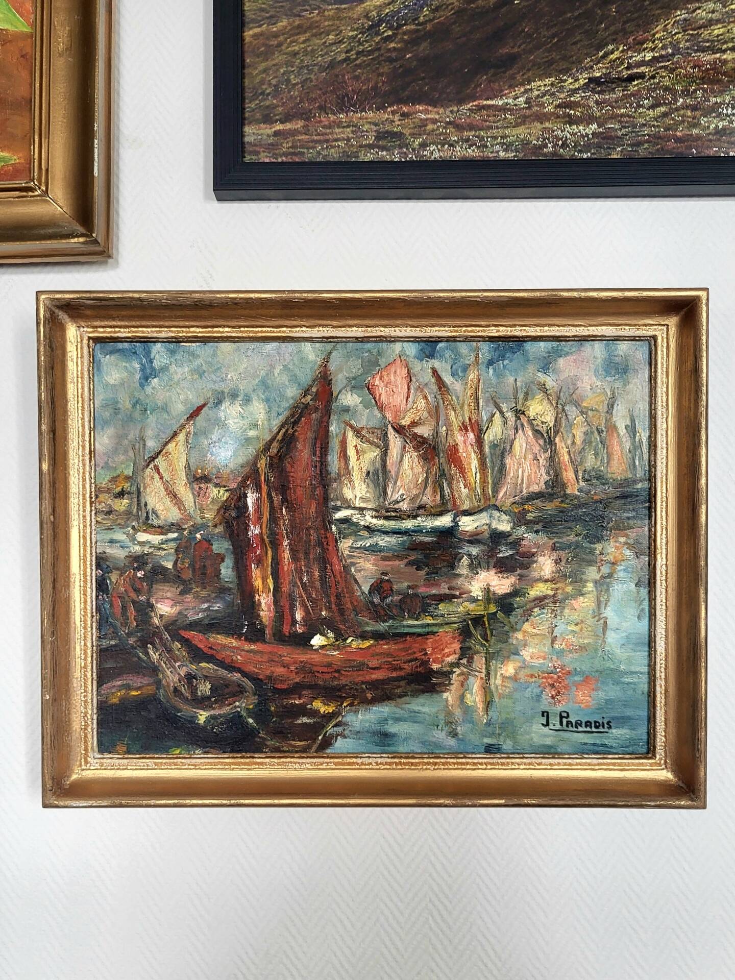 Tableau Vintage - Oil on Canvas, Signed J. Paradis – 20th Century