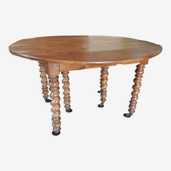 Table ronde en bois avec 3 rallonges
