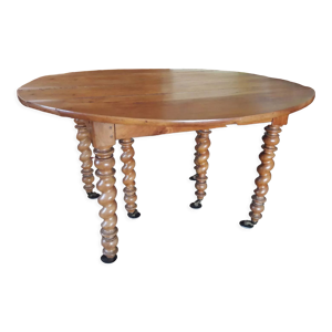 table ronde en bois avec - rallonges