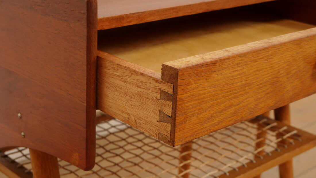 Ensemble de tables de chevet vintage danoises | Teck et chêne | Vintage