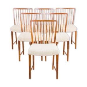 6 chaises en noyer massif