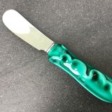 Verceram butter dish in the shape of a leaf, with its knife