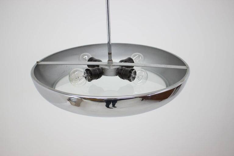 Functionalist Chrome Pendant UFO by Josef Hurka for Napako, 1930s
