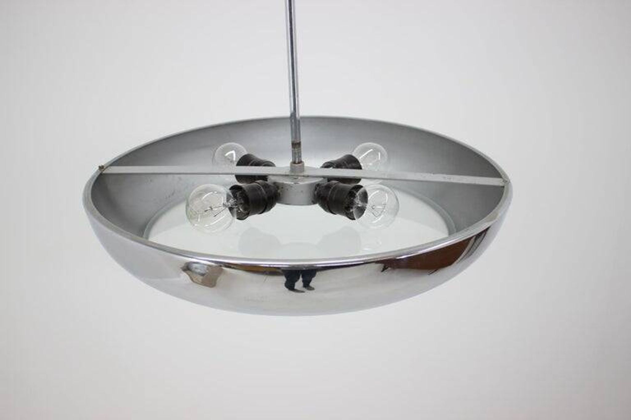 Functionalist Chrome Pendant UFO by Josef Hurka for Napako, 1930s
