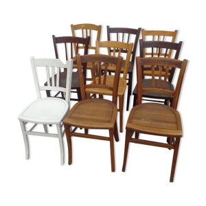 set de 9 chaises bistrot