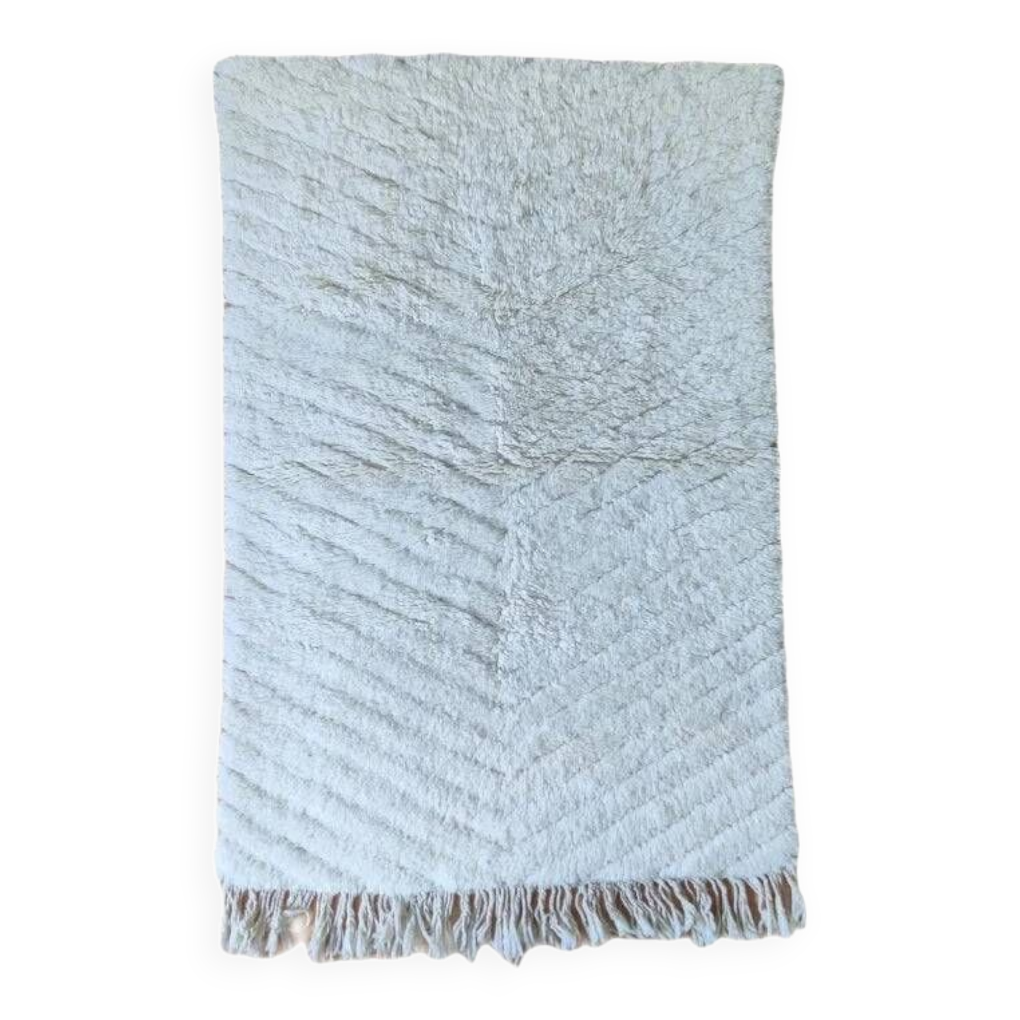 Beni Ourain white shaggy rug 105x165 cm