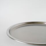 Round vintage stainless steel tray, 1970s