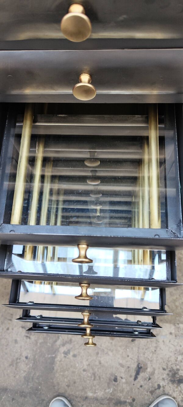 Ancien meuble de dentiste métal meuble de métier