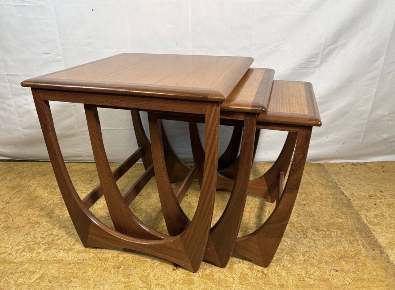 Mid- century retro vintage teak nest of tables by g plan 1960 Danish Design