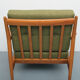 1960s armchair in cherrywood, new cushions in green