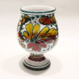 ceramic vase or footed bowl with floral decoration Italy 1960s