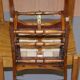 Chaise pliante militaire rare circa 1890 en fruitwood massif avec ferrure en laiton