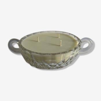 Candle 3 wicks empty-pocket old in chiseled glass, scent mon beau sapin