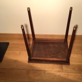 Louis XVI style side table in mahogany and white marble tray.