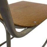 Vintage school chair 1960s minimalist design wood and metal