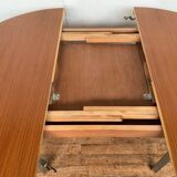 Round table with teak extension design Pierre Guariche edition Huchers Minvielle 1960