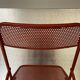 Old folding chair metal perforated red 60s, 70s, vintage