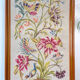 Vintage Floral Canvas Tapestry - Retro Wall Hanging Embroidery