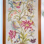 Vintage Floral Canvas Tapestry - Retro Wall Hanging Embroidery