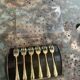 6 small forks in gold gilded with fine vintage gold