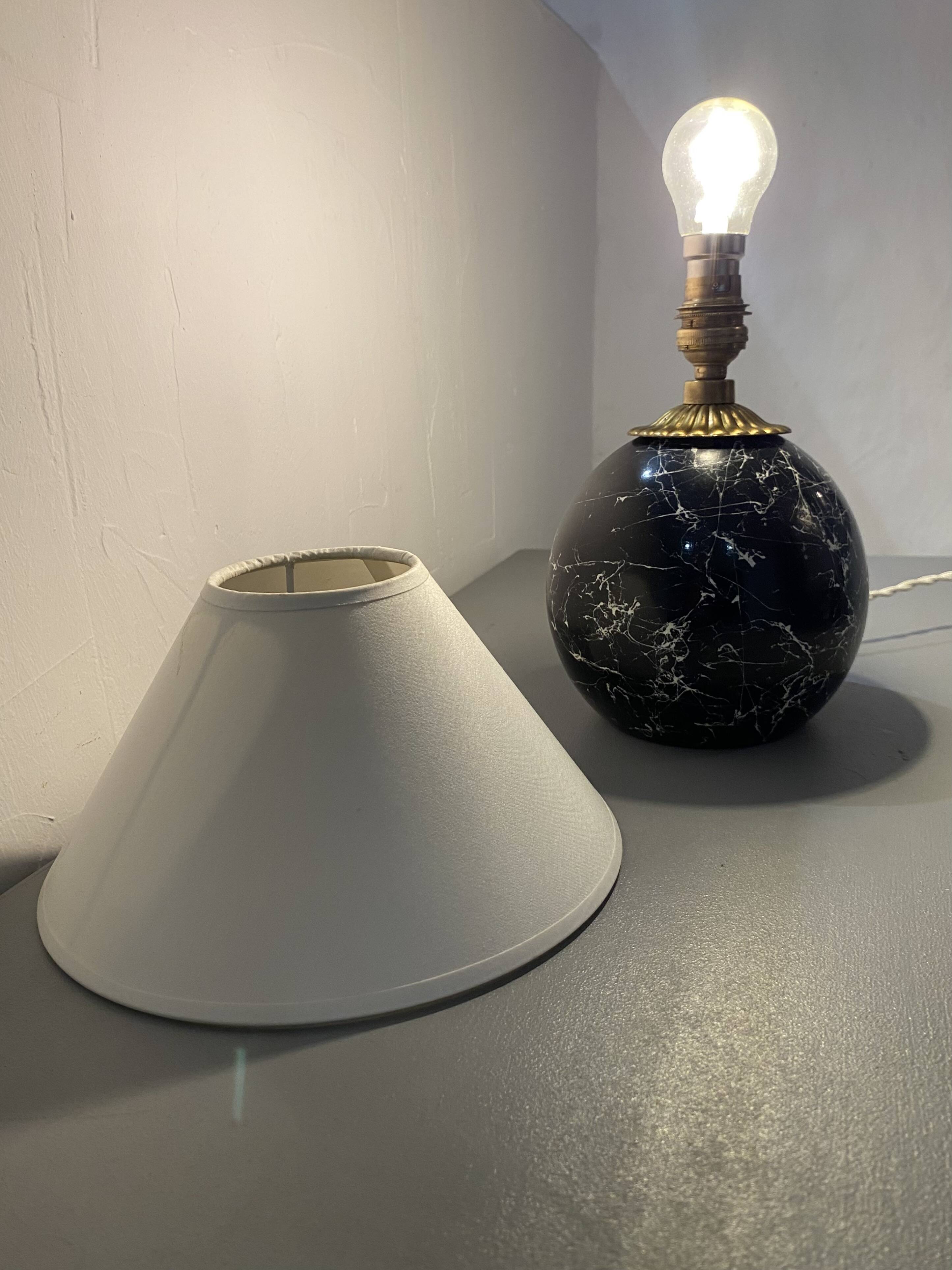 Wood lamp, fabric cable, cotton shade