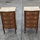 Paire chevet / chiffonnier Commode vintage style Louis XV