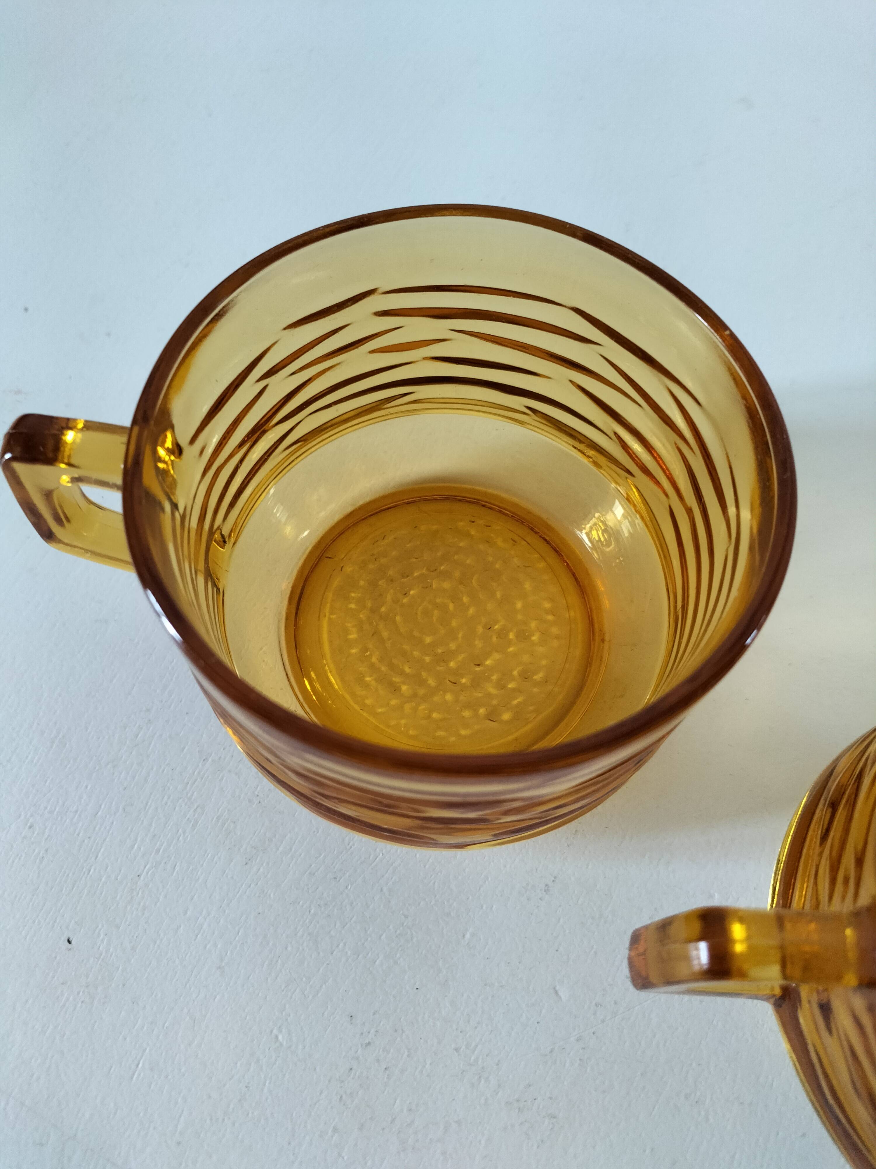 Duo of vintage vereco sunflower cups