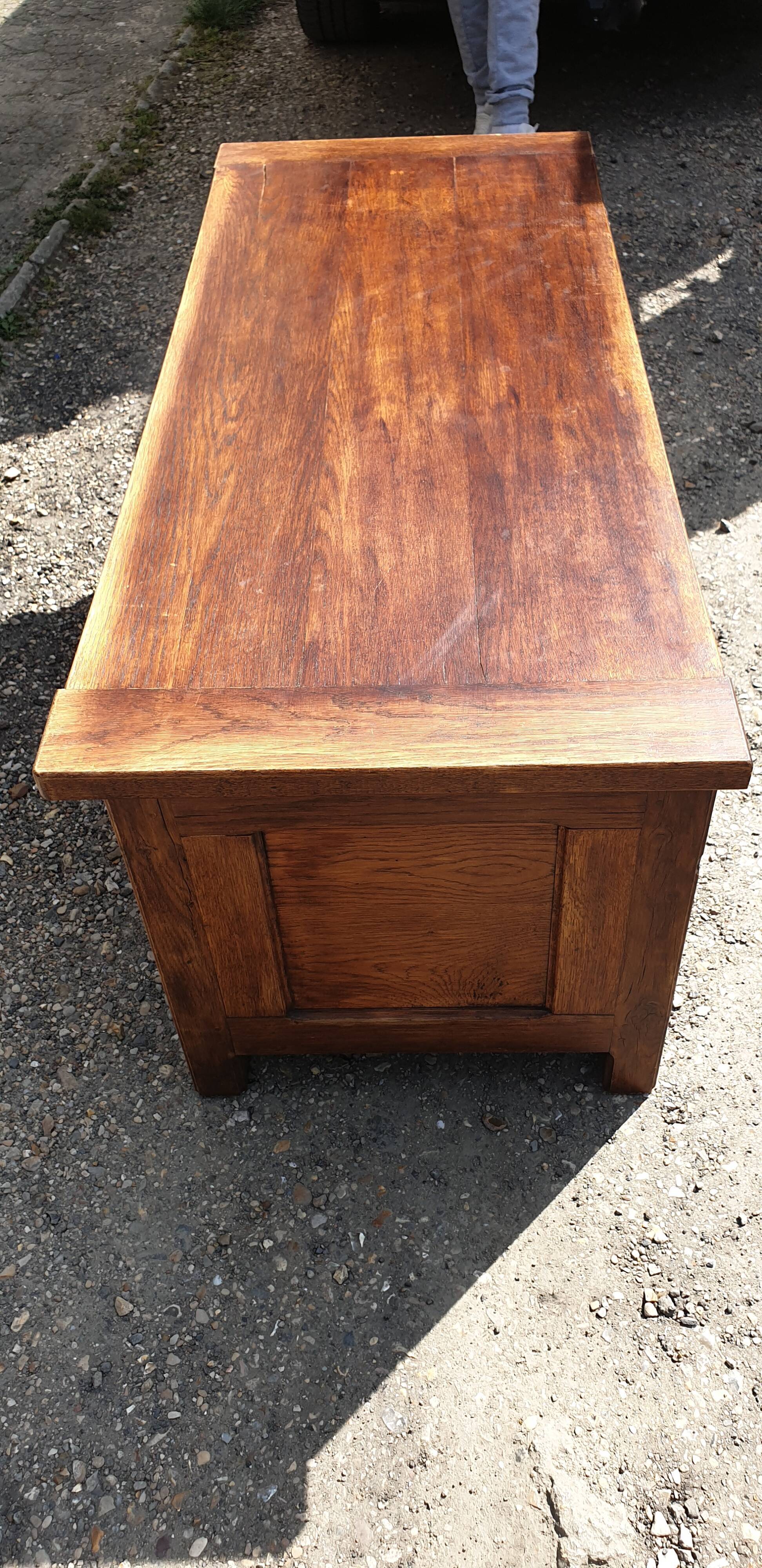 Solid oak chest
