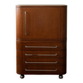 Art Deco Italian Wood Cabinet With Chrome Details, 1930s
