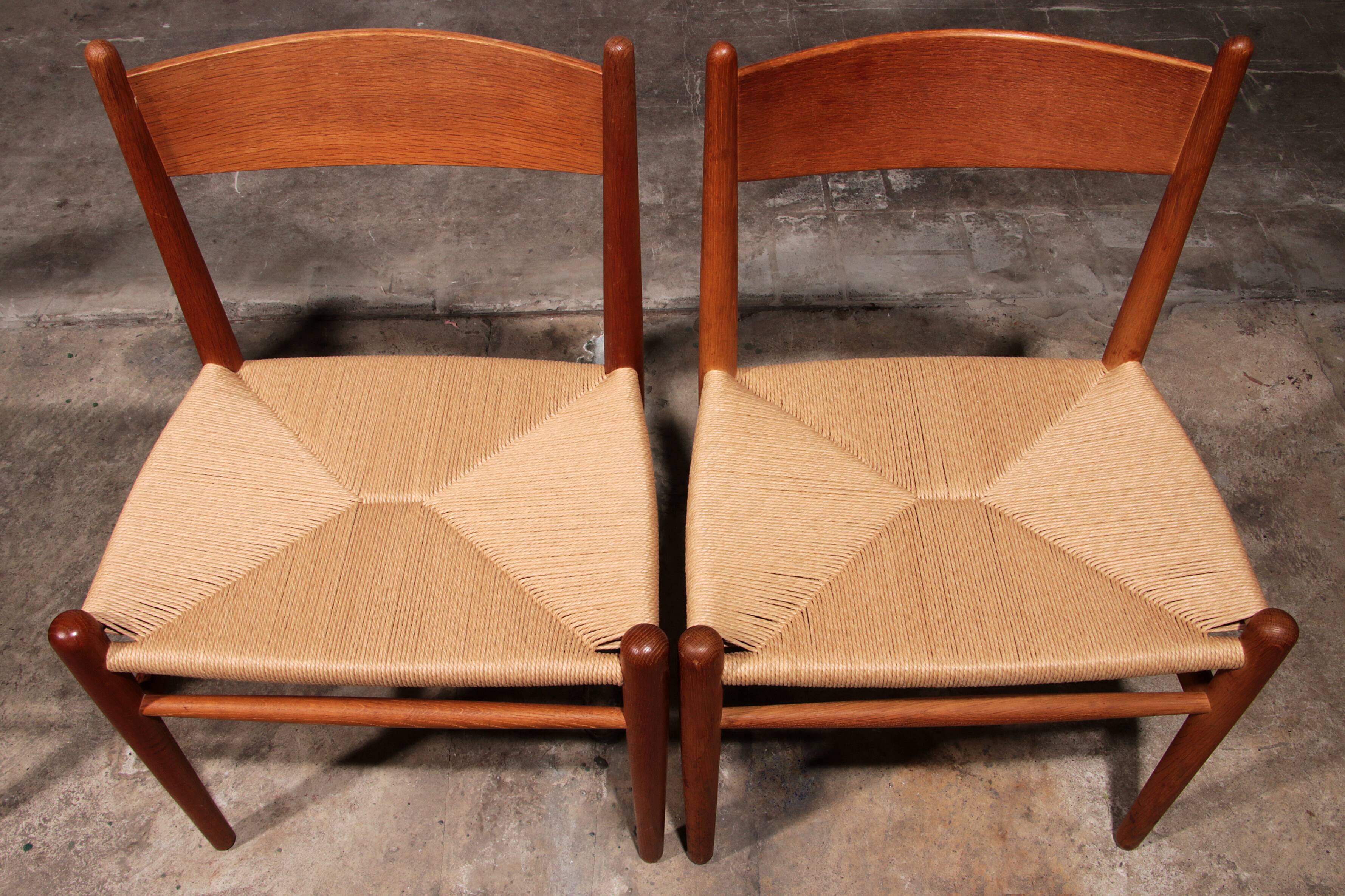 Dining Chairs by Hans Wegner for Carl Hansen & Søn,Denmark 2 CH37 and 2 CH36