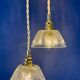 Suspension triple vintage glass chandelier - tableware collection